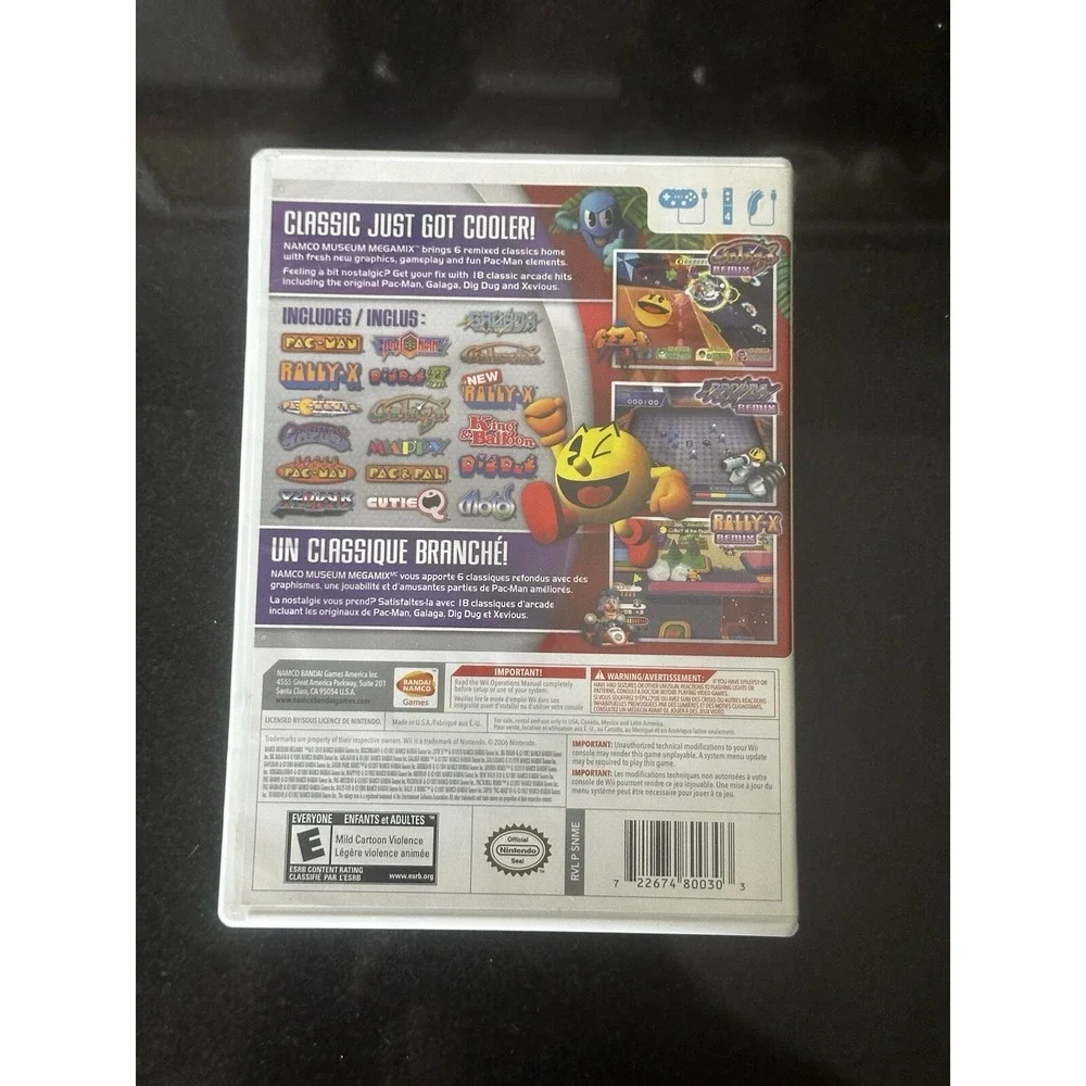 Nintendo Wii Namco Museum MegaMix Video Game Used With Manual